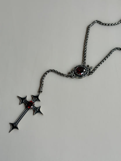 SCARLET REVERIE CRUCIFIX NECKLACE