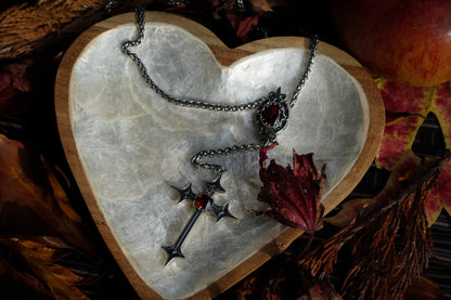 SCARLET REVERIE CRUCIFIX NECKLACE